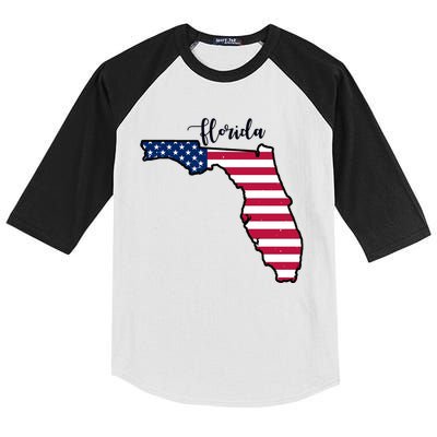 Florida United States Map Kids Colorblock Raglan Jersey