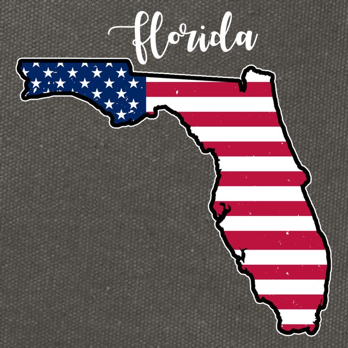 Florida United States Map Cotton Canvas Backpack