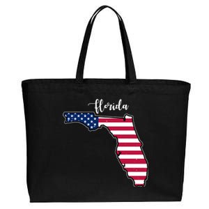 Florida United States Map Cotton Canvas Jumbo Tote