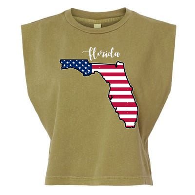 Florida United States Map Garment-Dyed Women's Muscle Tee