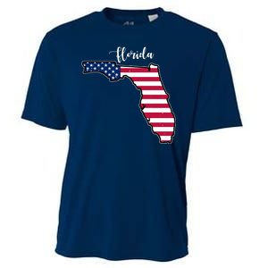 Florida United States Map Cooling Performance Crew T-Shirt