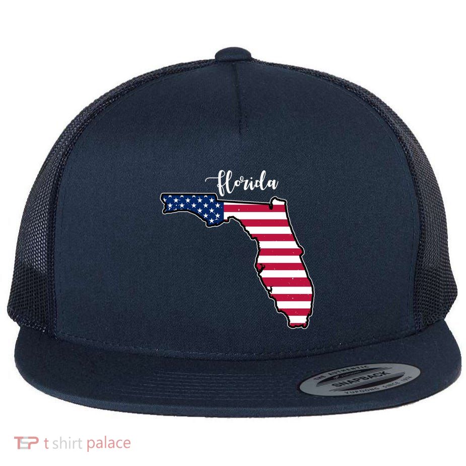Florida United States Map Flat Bill Trucker Hat