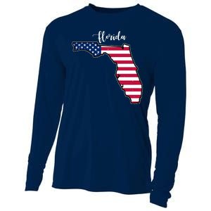 Florida United States Map Cooling Performance Long Sleeve Crew