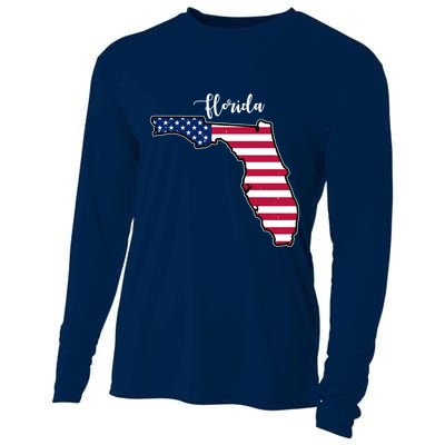 Florida United States Map Cooling Performance Long Sleeve Crew
