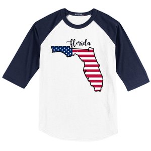 Florida United States Map Baseball Sleeve Shirt