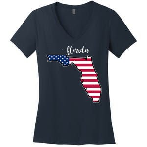 Florida United States Map Women's V-Neck T-Shirt