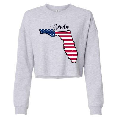 Florida United States Map Cropped Pullover Crew