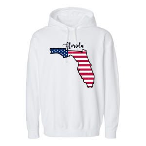 Florida United States Map Garment-Dyed Fleece Hoodie