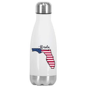 Florida United States Map Stainless Steel Insulated Water Bottle