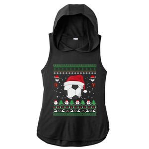 Funny Ugly Sweater For Christmas Soccer Santa Claus Xmas Gift Ladies PosiCharge Tri-Blend Wicking Draft Hoodie Tank