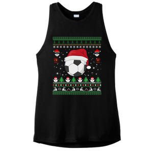 Funny Ugly Sweater For Christmas Soccer Santa Claus Xmas Gift Ladies PosiCharge Tri-Blend Wicking Tank