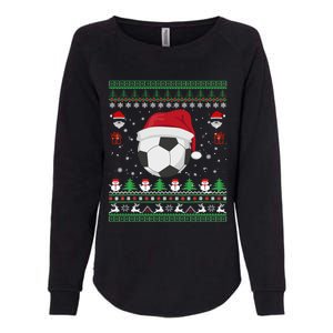 Funny Ugly Sweater For Christmas Soccer Santa Claus Xmas Gift Womens California Wash Sweatshirt