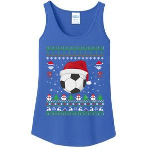 Funny Ugly Sweater For Christmas Soccer Santa Claus Xmas Gift Ladies Essential Tank