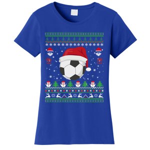 Funny Ugly Sweater For Christmas Soccer Santa Claus Xmas Gift Women's T-Shirt