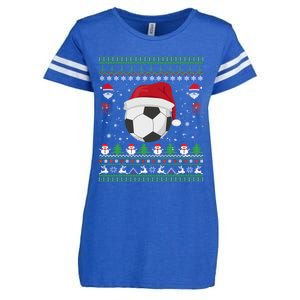 Funny Ugly Sweater For Christmas Soccer Santa Claus Xmas Gift Enza Ladies Jersey Football T-Shirt