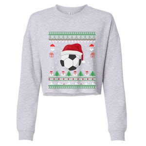 Funny Ugly Sweater For Christmas Soccer Santa Claus Xmas Gift Cropped Pullover Crew