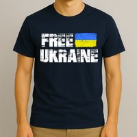 Free Ukraine Support Ukraine I Stand With Ukraine Flag T-Shirt
