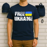 Free Ukraine Support Ukraine I Stand With Ukraine Flag T-Shirt