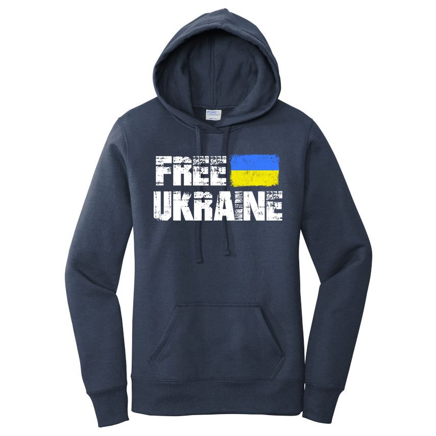 Free Ukraine Support Ukraine I Stand With Ukraine Flag Women's Pullover Hoodie