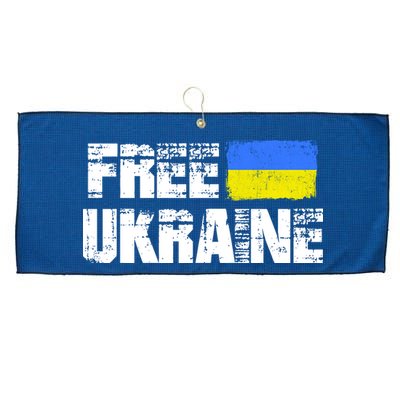 Free Ukraine Support Ukraine I Stand With Ukraine Flag Large Microfiber Waffle Golf Towel