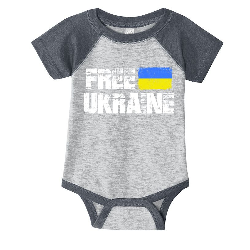Free Ukraine Support Ukraine I Stand With Ukraine Flag Infant Baby Jersey Bodysuit