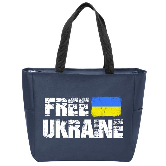Free Ukraine Support Ukraine I Stand With Ukraine Flag Zip Tote Bag