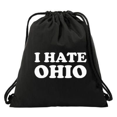 Funny US State Souvenir I Hate Ohio Drawstring Bag