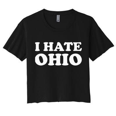 Funny US State Souvenir I Hate Ohio Crop Top