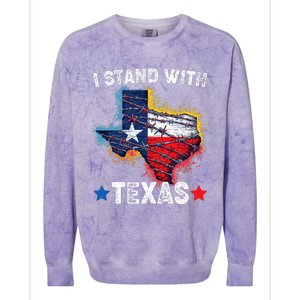 Flag Usa State Of Texas I Stand With Texas Colorblast Crewneck Sweatshirt