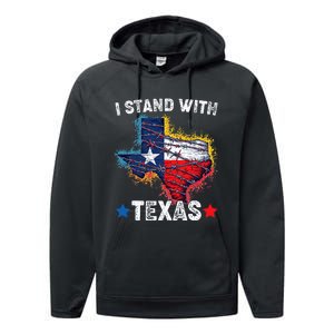 Flag Usa State Of Texas I Stand With Texas Performance Fleece Hoodie