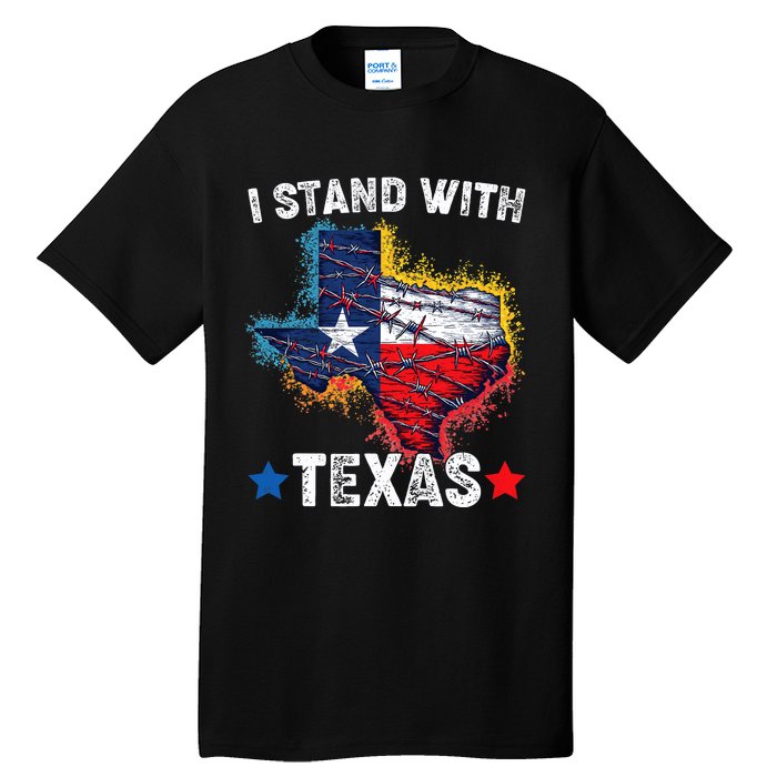 Flag Usa State Of Texas I Stand With Texas Tall T-Shirt