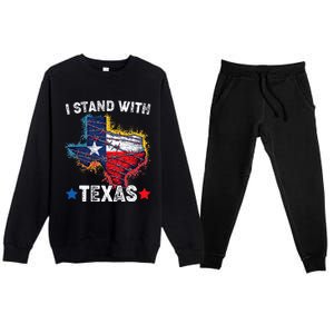 Flag Usa State Of Texas I Stand With Texas Premium Crewneck Sweatsuit Set