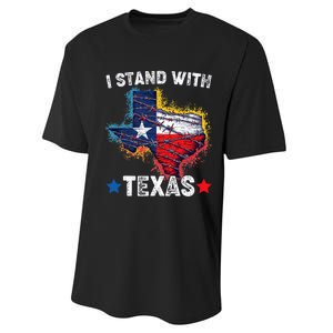 Flag Usa State Of Texas I Stand With Texas Performance Sprint T-Shirt