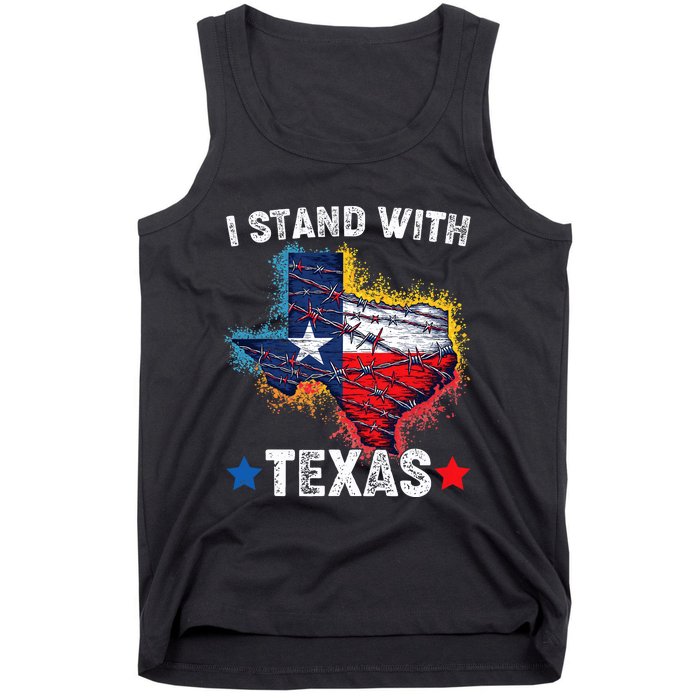 Flag Usa State Of Texas I Stand With Texas Tank Top