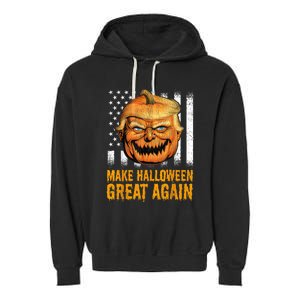 Funny Usa Trumpkin Make Halloween Great Again Garment-Dyed Fleece Hoodie