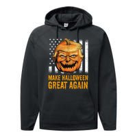 Funny Usa Trumpkin Make Halloween Great Again Performance Fleece Hoodie