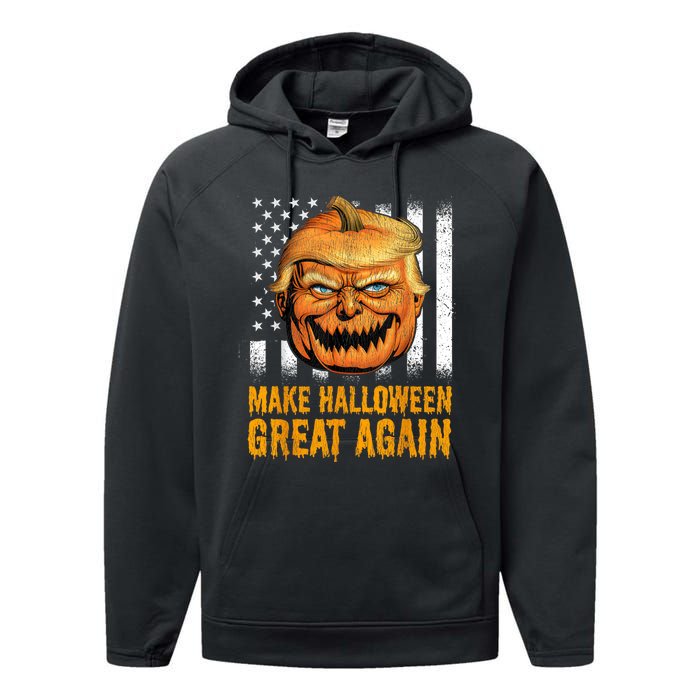 Funny Usa Trumpkin Make Halloween Great Again Performance Fleece Hoodie