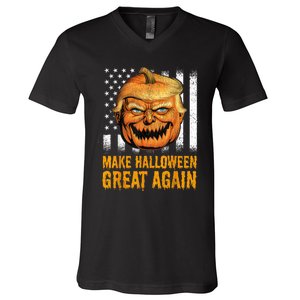 Funny Usa Trumpkin Make Halloween Great Again V-Neck T-Shirt