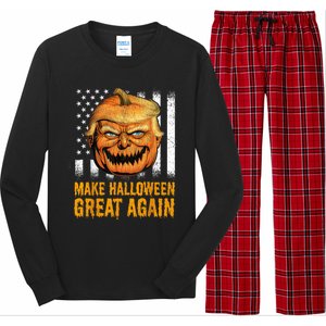 Funny Usa Trumpkin Make Halloween Great Again Long Sleeve Pajama Set