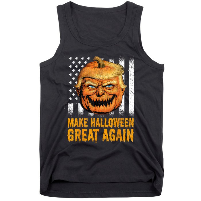 Funny Usa Trumpkin Make Halloween Great Again Tank Top