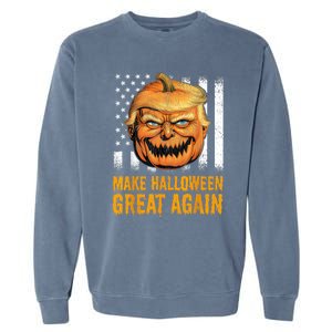 Funny Usa Trumpkin Make Halloween Great Again Garment-Dyed Sweatshirt