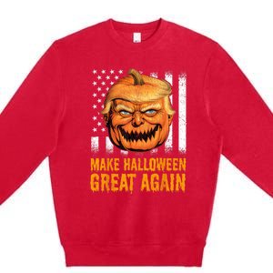 Funny Usa Trumpkin Make Halloween Great Again Premium Crewneck Sweatshirt