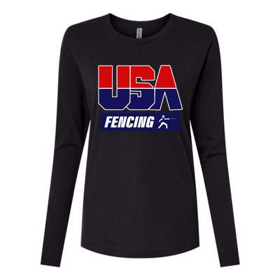 Fencing Usa Team Womens Cotton Relaxed Long Sleeve T-Shirt