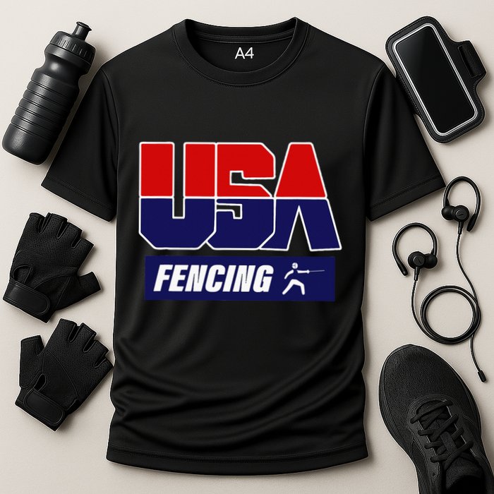 Fencing Usa Team Cooling Performance Crew T-Shirt