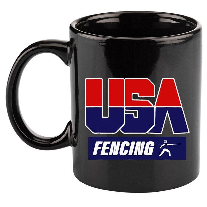 Fencing Usa Team 11oz C Handle Ceramic Mug