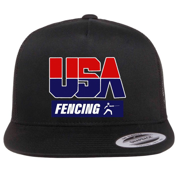Fencing Usa Team Flat Bill Trucker Hat
