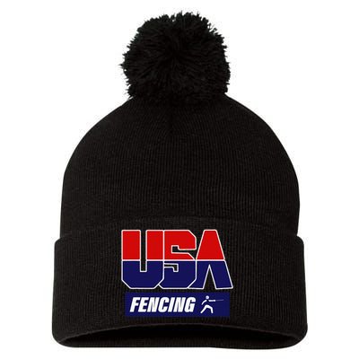 Fencing Usa Team Pom Pom 12in Knit Beanie