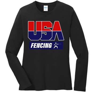 Fencing Usa Team Ladies Long Sleeve Shirt