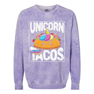 Funny Unicorn Tacos Cinco de Mayo Taco Fiesta Mexican Horse Colorblast Crewneck Sweatshirt