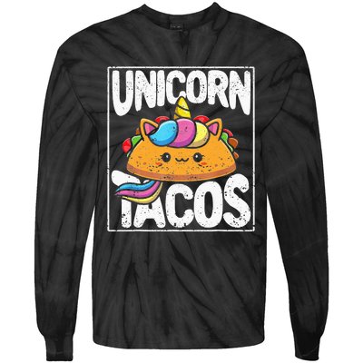 Funny Unicorn Tacos Cinco de Mayo Taco Fiesta Mexican Horse Tie-Dye Long Sleeve Shirt